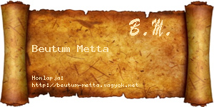 Beutum Metta névjegykártya